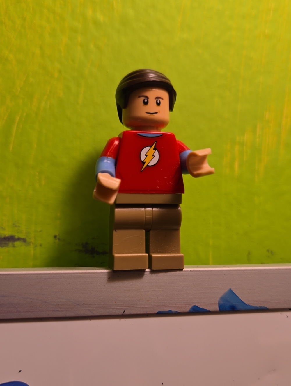 Sheldon Minifigure From Big Bang Theory Lego Set, Retired